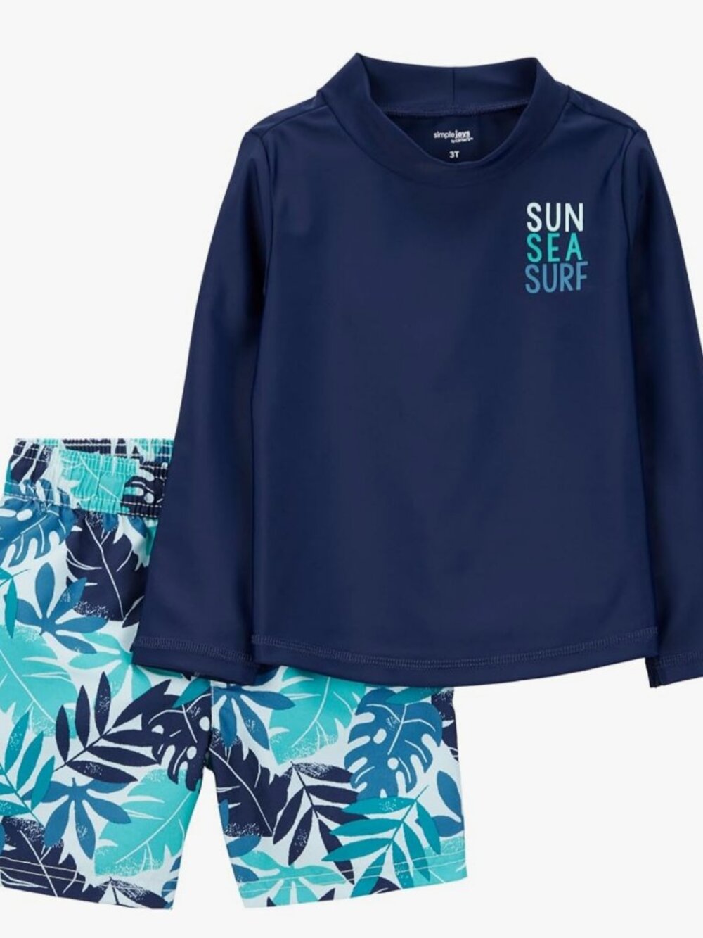 Simple Joy by Carter's Toddler Boy 2pc Rashguard & Trunks Size 5T Blue